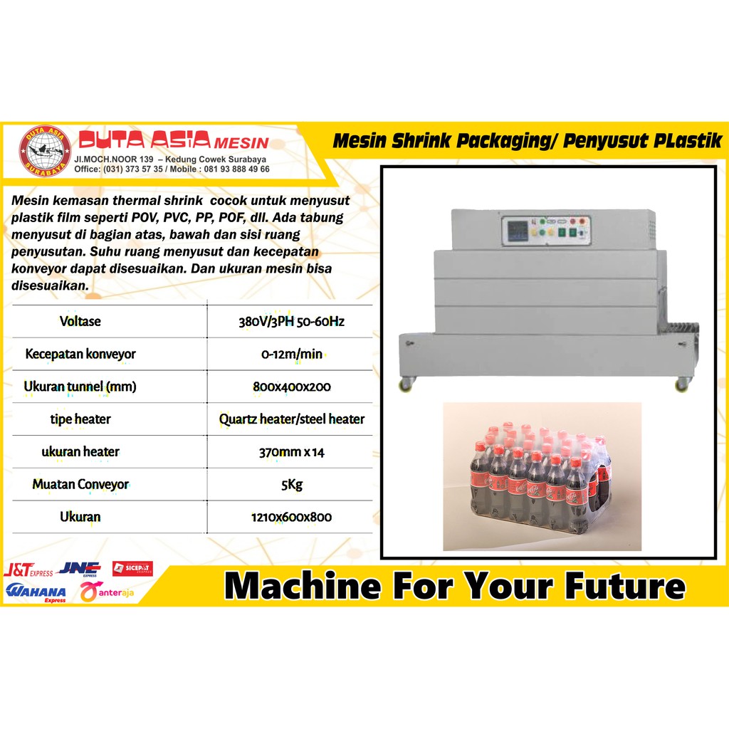

MESIN THERMAL SHRINK PACKAGING MACHINE. MESIN PENYUSUT PLASTIK KEMASAN