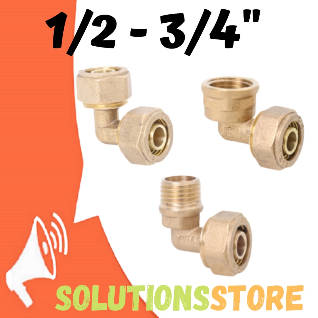 Elbow Sambungan Air Panas , Knee Keni Elbow Sambung 1/2 Inch Kuningan