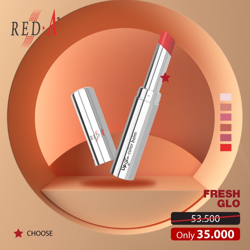 Red-A Lip Glo Color Balm Viva Lipstick Gloss Murah Bagus