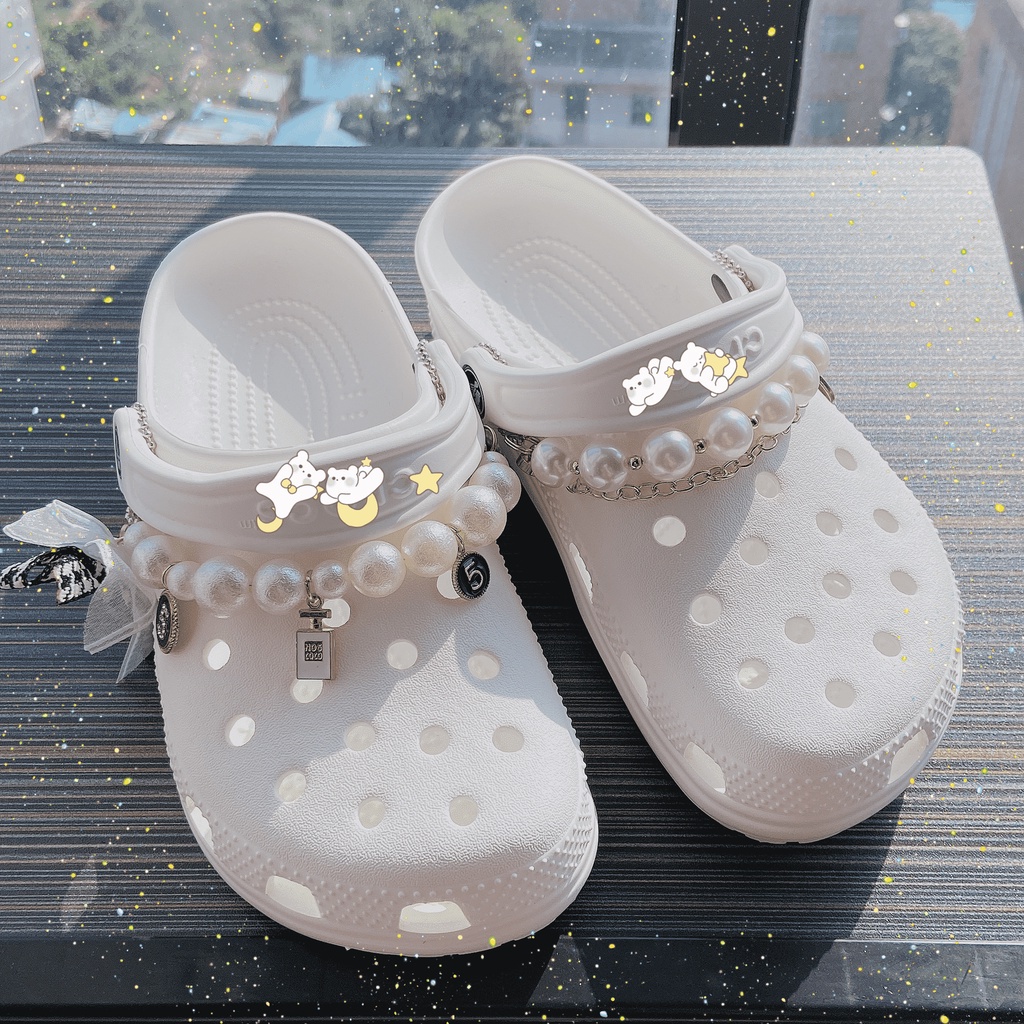 aksesoris wanita sendal crocs wanita aksesoris crocs chain Rantai Bowknot crocs jibbitz【sepatu tidak termasuk】