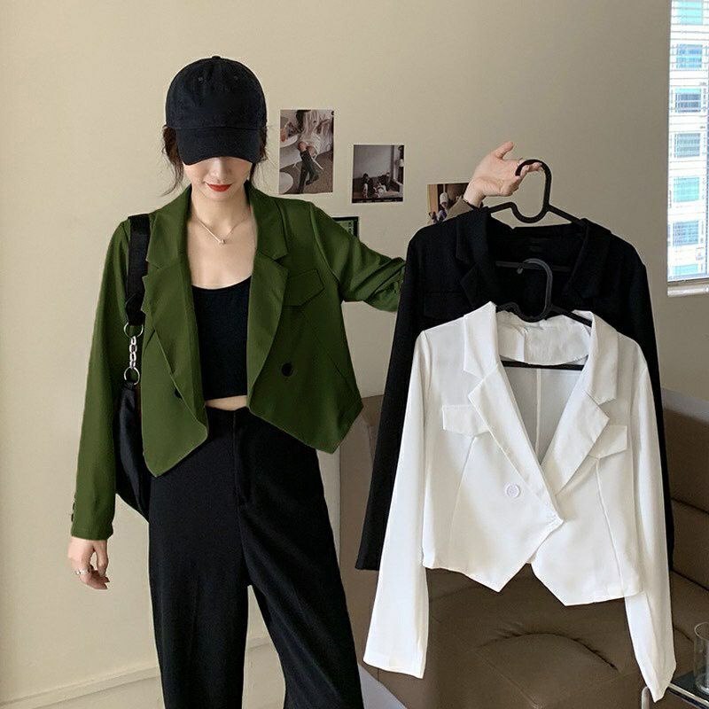 blazer korea - blazer wanita - outer korea - cardigan crop