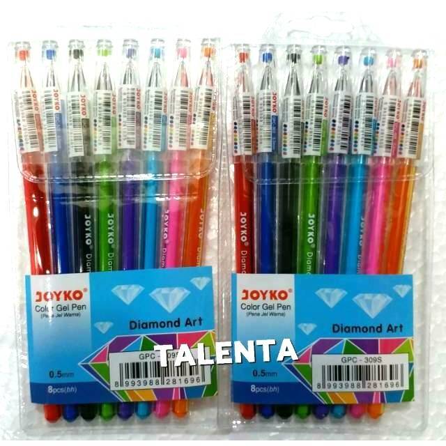 Pulpen Joyko Gel 8 Warna/Color Gel Pen Diamond Art GPC-309S