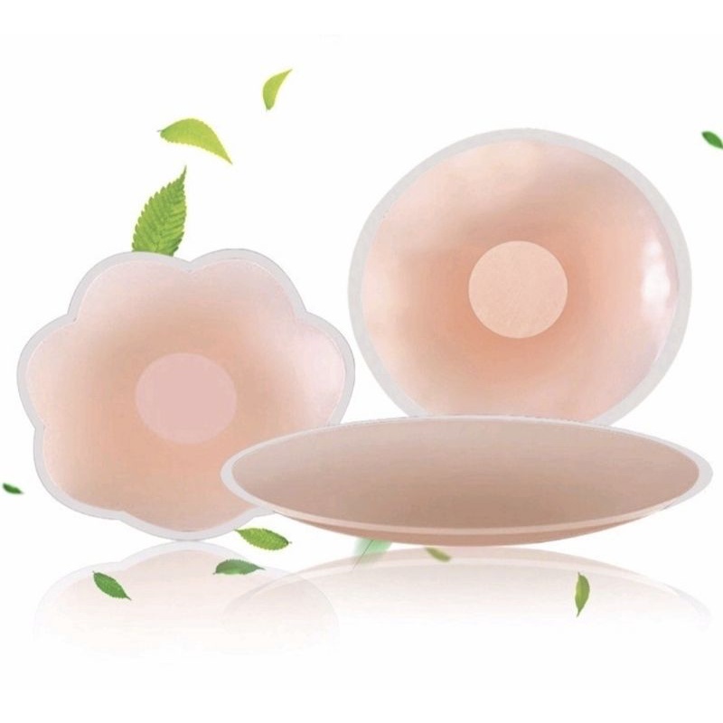 [Sepasang/Pair] Reusable adhesive nipple pad silicone/ reusable penutup puting