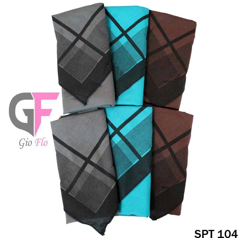 GIOFLO Aksesoris Fashion Pria Sapu Tangan Distro Isi 6 PCs Multicolor / SPT 104