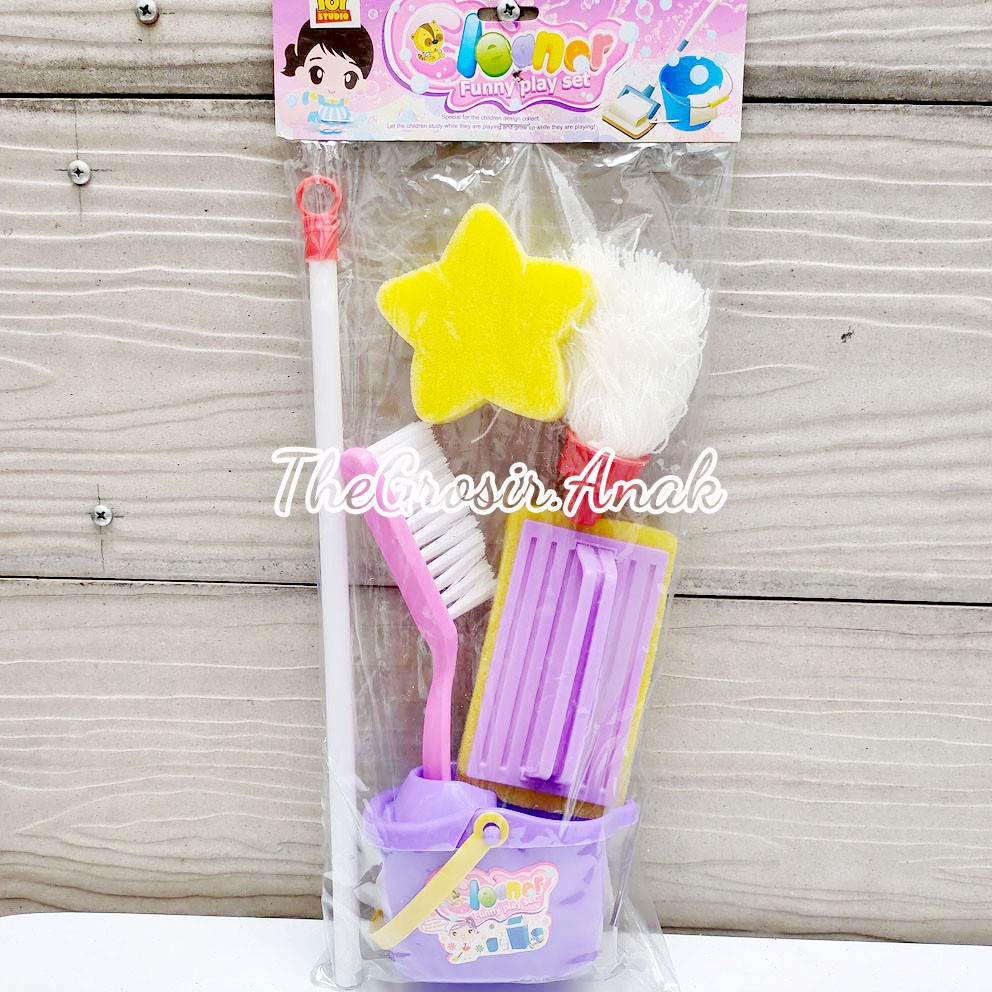 Cleaner Funny Play Set Mainan Alat Kebersihan Sapu Pengki &amp; Pel