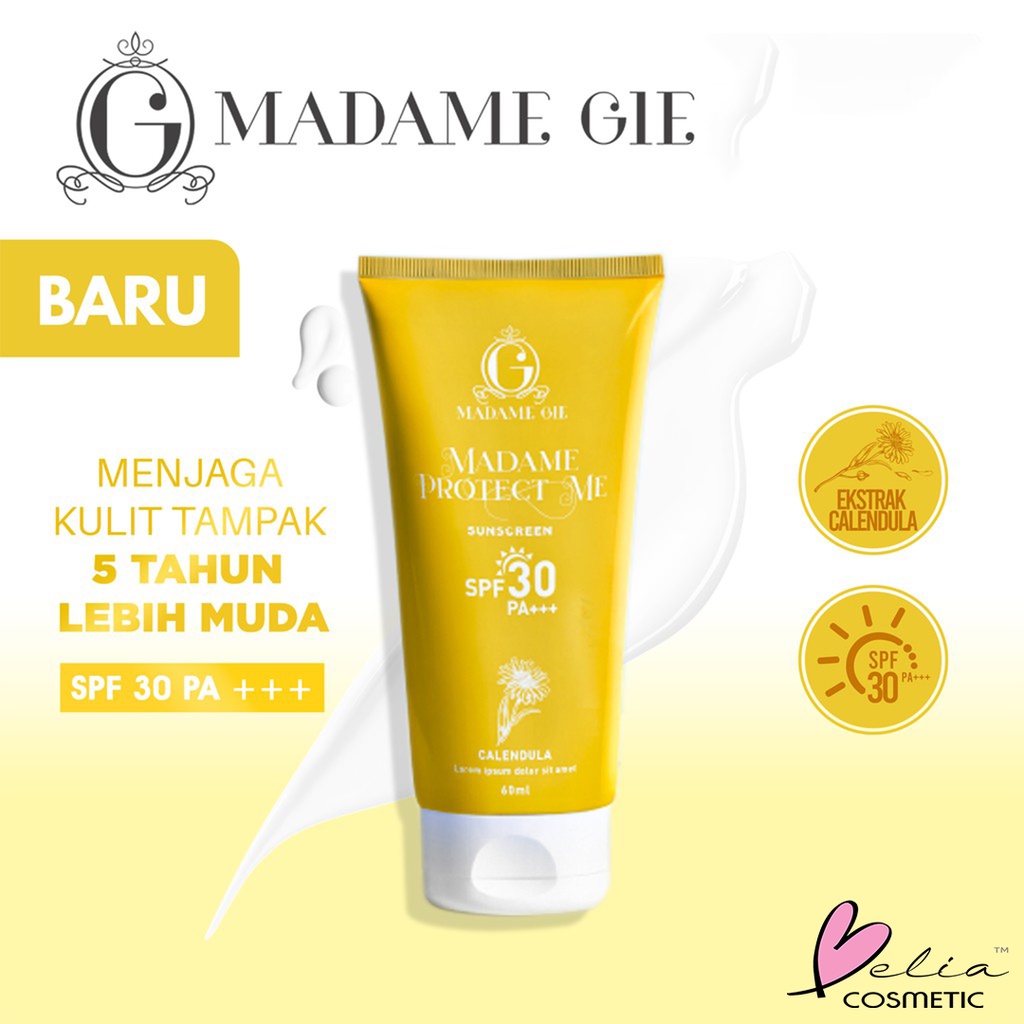 ❤ BELIA ❤ MADAME GIE Protect Me SPF 30 w Aloe Vera 60mL | Protect Me Let's Glow Tinted SPF 50 PA ++++ 10ml | Sunscreen sunblock tabir surya sun block