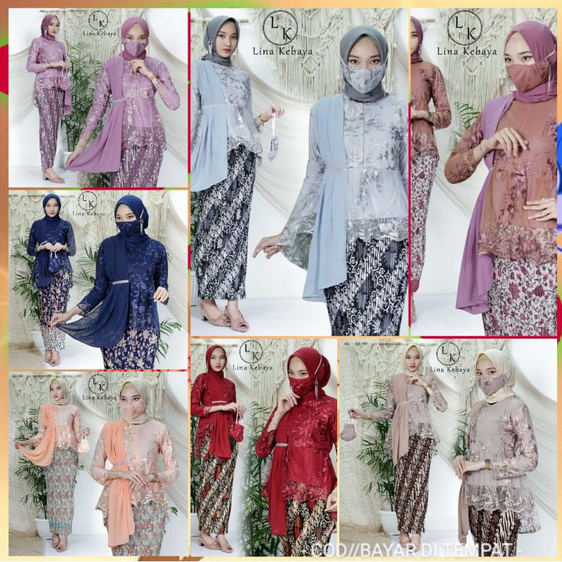 [COD] - STELAN TUNIK SELENDANG TERBARU BROKAT TULLE MUTIARA COMBINASI 3D ORIGILNAL REALPICT