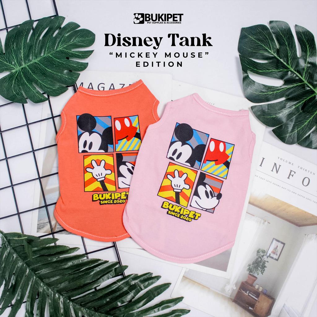 baju kucing lucu cowok cewek aksesoris hewan / baju kucing anjing monyet kelinci / pakaian kucing jantan betina karakter / kaos kucing kecil besar - BUKIPET Tank Mickey Series