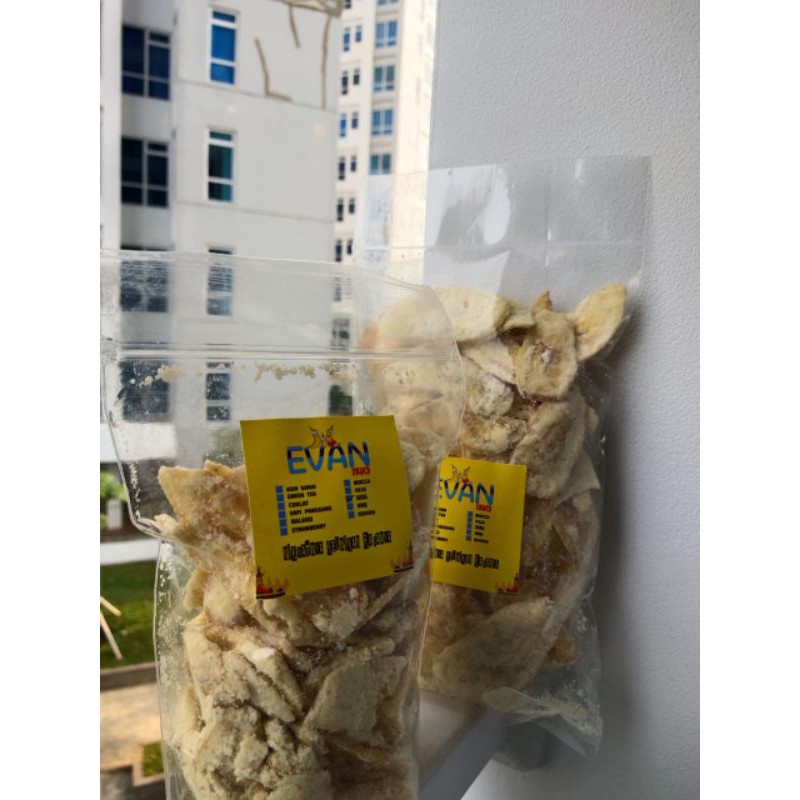 

Keripik pisang rasa susu