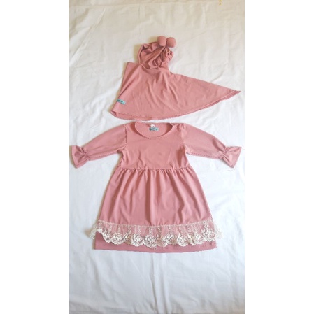 GAMIS BAYI CUTIE PIE PINK DOP UNTUK 6-9 BULAN (PRELOVED) / BAJU GAMIS ANAK PEREMPUAN