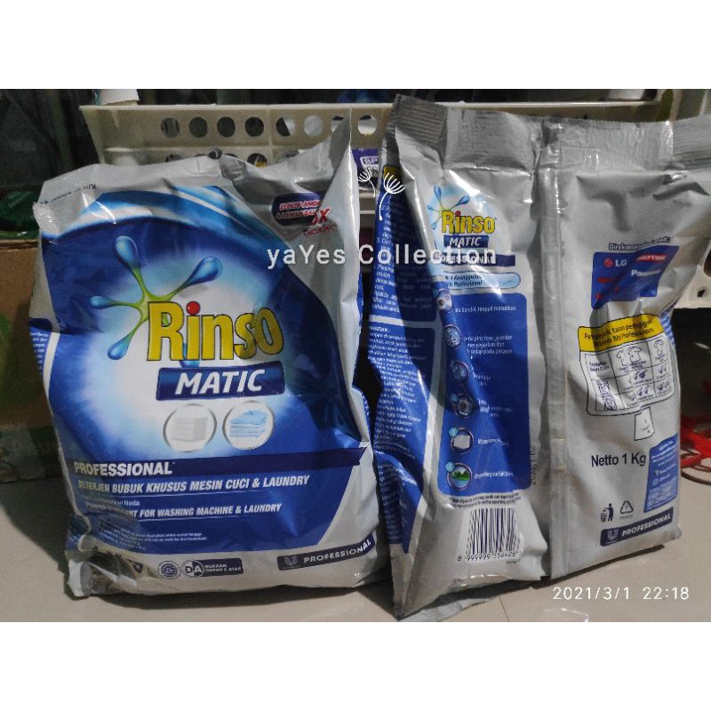 Rinso Metic Detergen Bubuk 1 kg / 900 gr khusus mesin Cuci Laundry deterjen londri londry baju