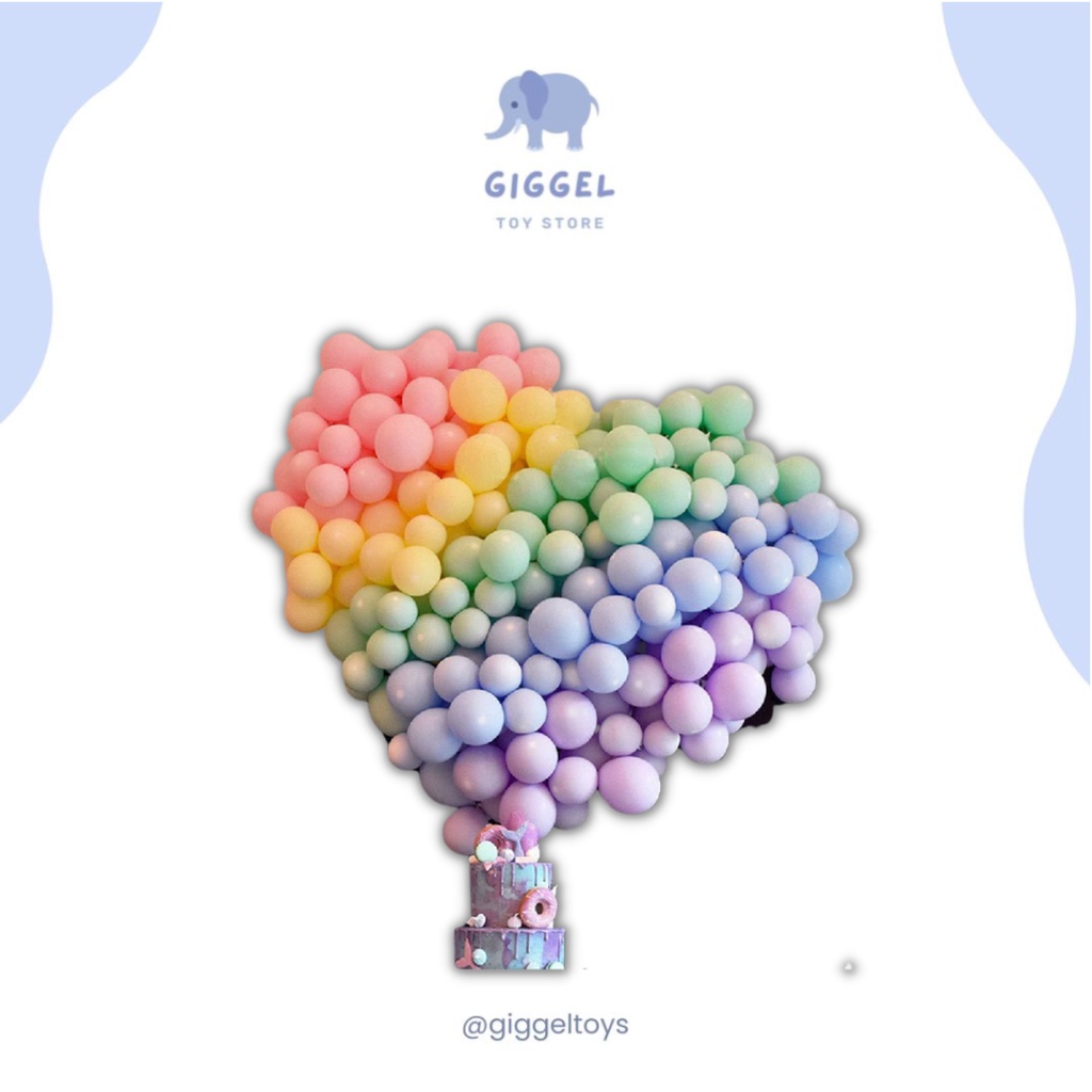 [ Giggel ] Balon Latex Macaroon - Balon Karet Polos 12 Inch - Perlengkapan Party Supply - Dekorasi Pesta Ulang Tahun