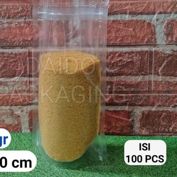 Isi 100 pcs Standing Pouch bening 13x20 cm 250gr/Stand Pouch/Plastik Klip Kpack