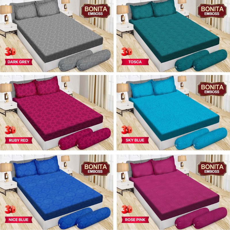 RC BONITA Sprei Polos Emboss KING uk. 180x200 Dijamin tidak luntur!