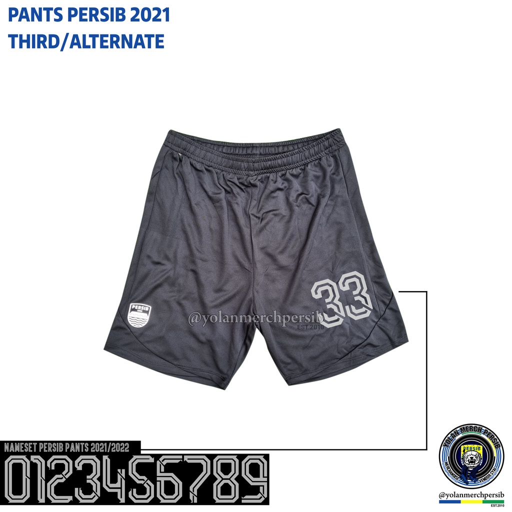 Celana Jersey Persib 2021/2022 Original Third/Alternate Number Custom