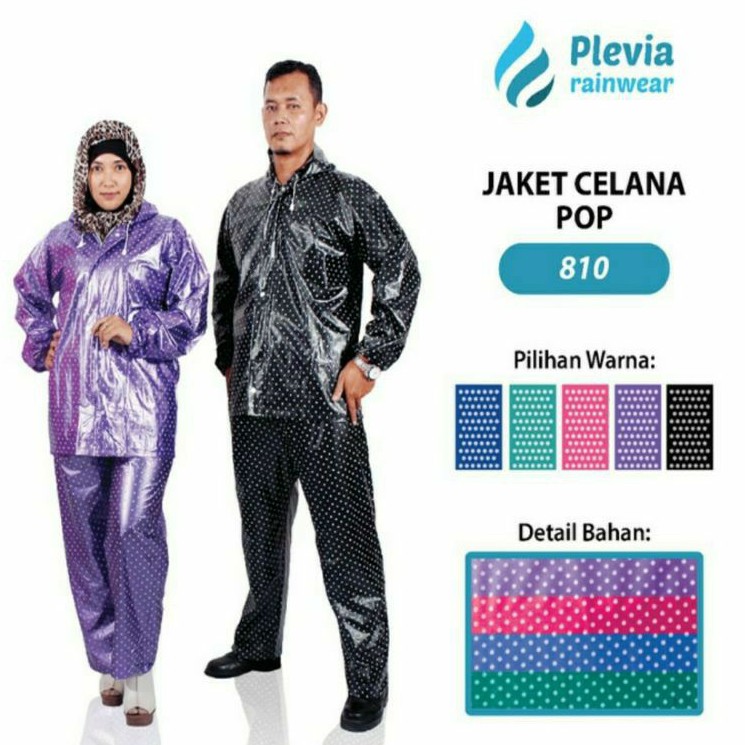 Jas Hujan Plevia Polkadot 810 Plevia Stelan Raincoat