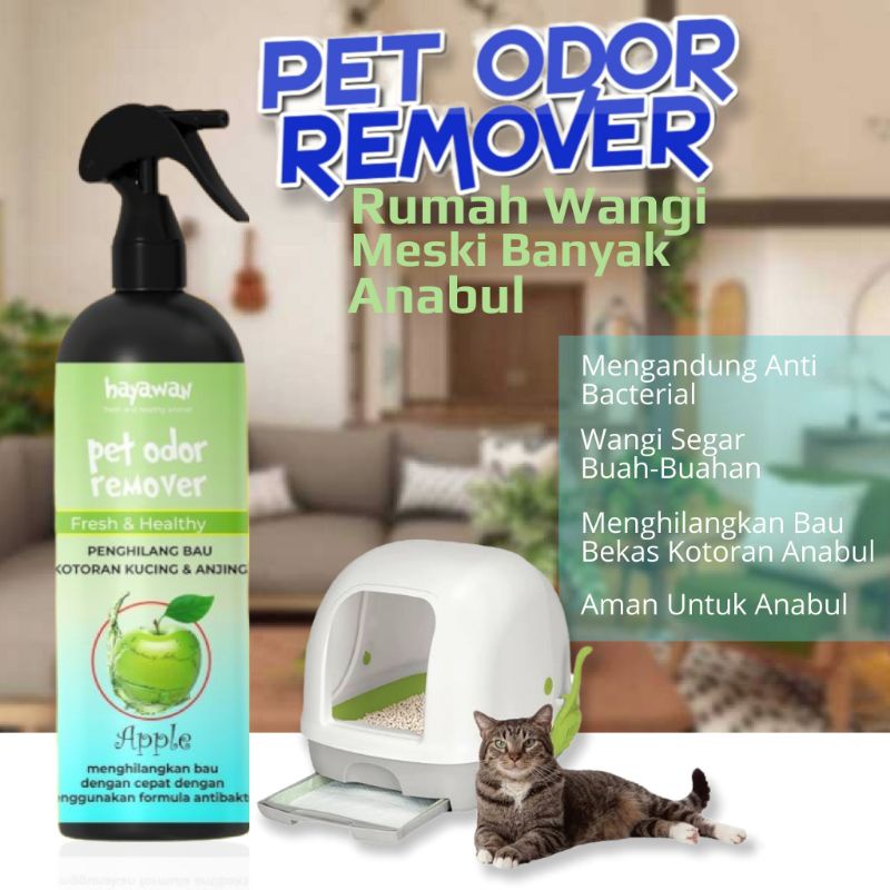 Penghilang bau kucing penghilang bau kotoran kucing penghilang bau kandang kucing penghilang bau kencing kucing farfum kucing penghilang bau pesing kucing pet odor remover  - Aroma apel By Hayawan