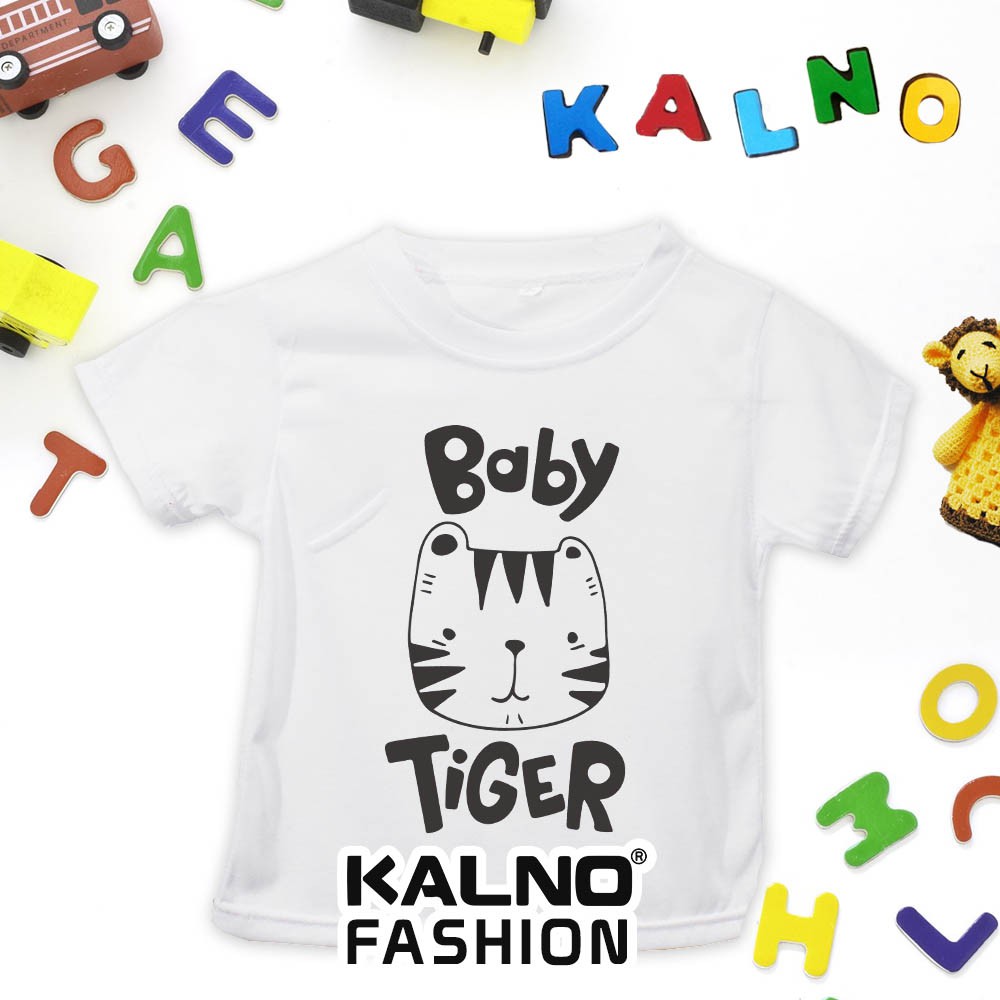 Baju atasan anak umur 1-7 tahun ukuran SMLXL / Print sablon Baby tiger 386