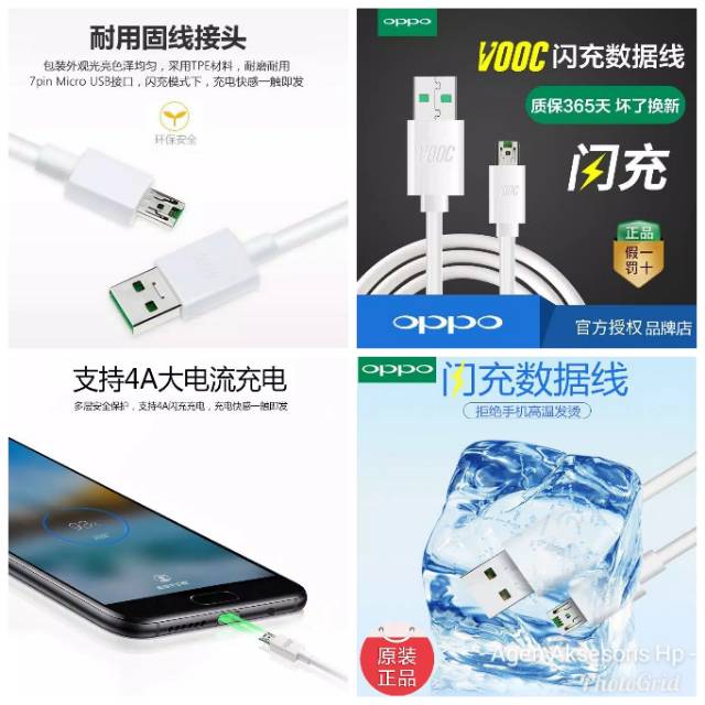 Charger Oppo R15 VOOC 4.0A ORIGINAL Casan Oppo Flash Charge 4A + Kabel Data Micro 2.4A FAST CHARGING