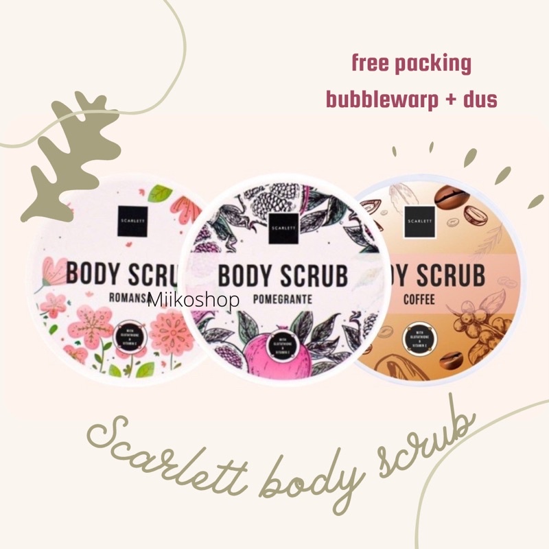 BODY SCRUB SCARLETT ROMANSA /POMEGRANTE/COFFEE - SCARLETT ROMANSA &amp; POMEGRANTE &amp; COFFEE LULUR SCRUB PENGHILANG DAKI