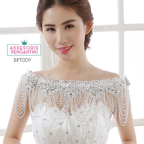 [PRODUK TERLARIS] BOLERO PENGANTIN RENDA CRYSTAL CARDIGAN PESTA MUTIARA BPT009