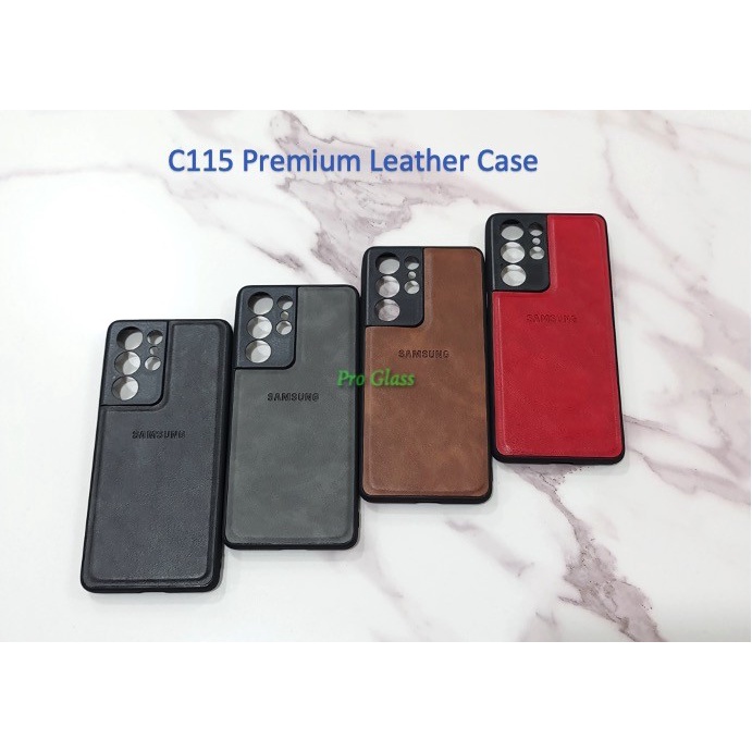 C115 Samsung S22 S22 PLUS S22 ULTRA Leather Silicone Case Casing Kulit