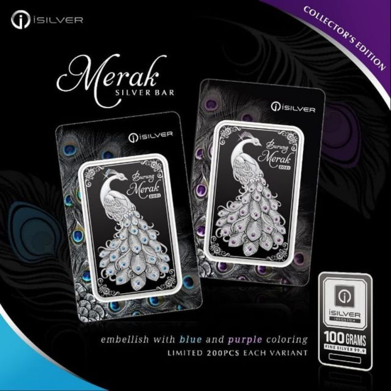 isilver model burung merak 100gr limited edition no.seri 188