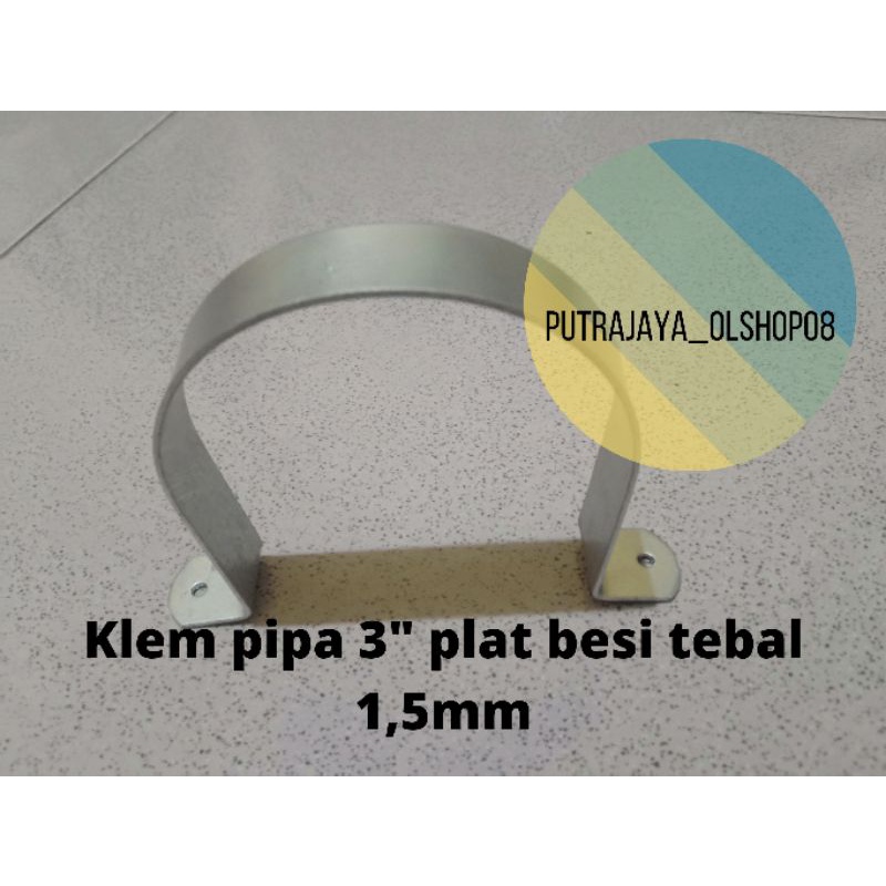 klem pipa plat besi tebal 3" klem paralon plat besi tebal 3"