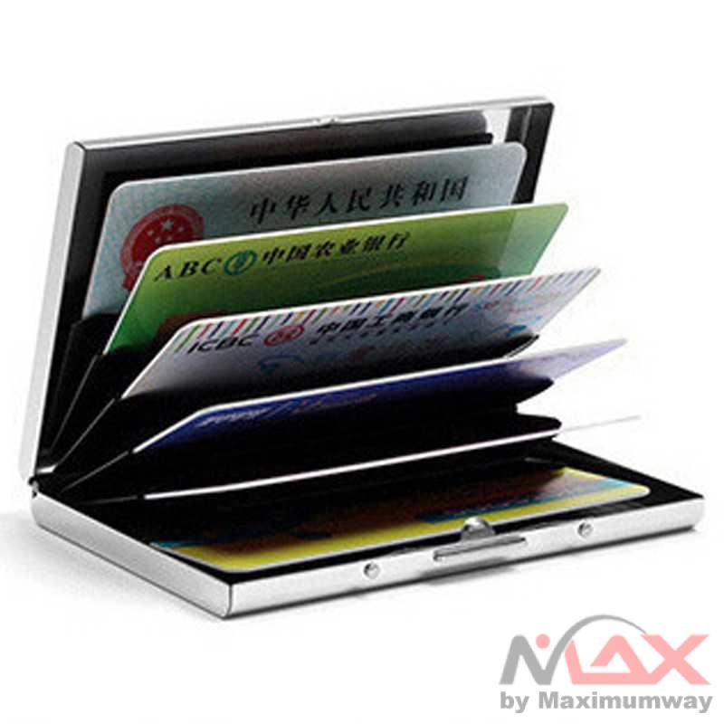 Dompet Kartu Aluminium 6 Slot Anti maling RFID tahan tekanan Proteksi kartu maximum pria wanita