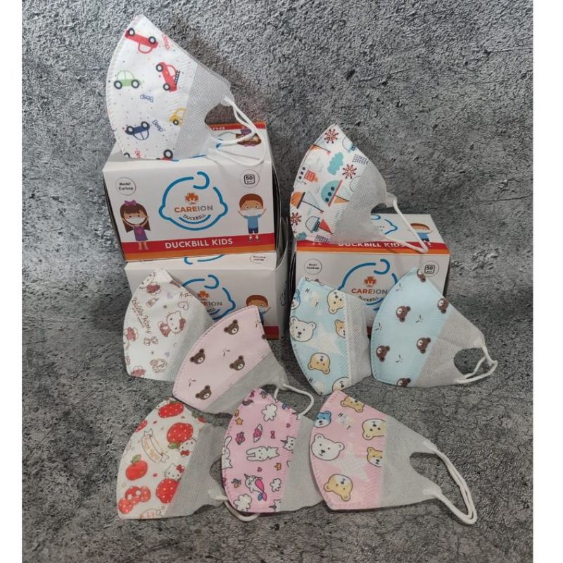 CAREION BOX 50 PC - MASKER ANAK KIDS DUCKBILL CHILD 3PLY CAREION