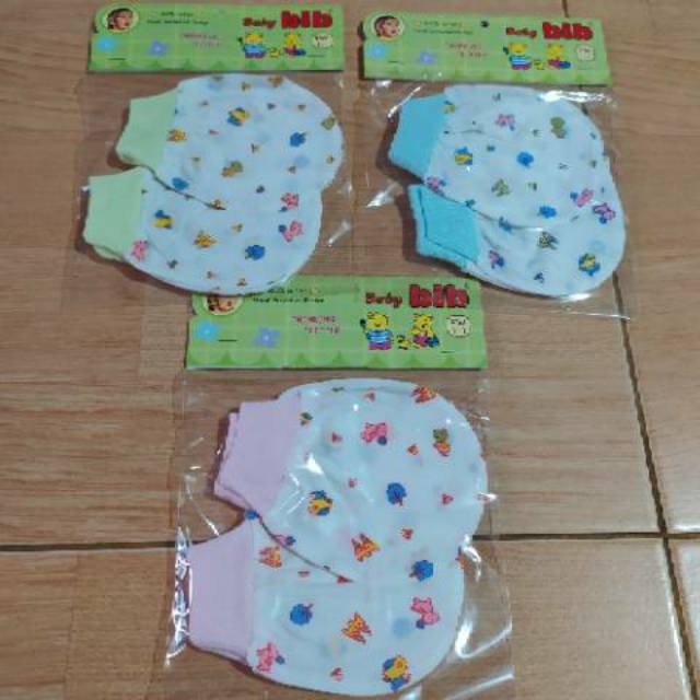 Sarung tangan &amp; Kaki bayi Bib  Newborn Print