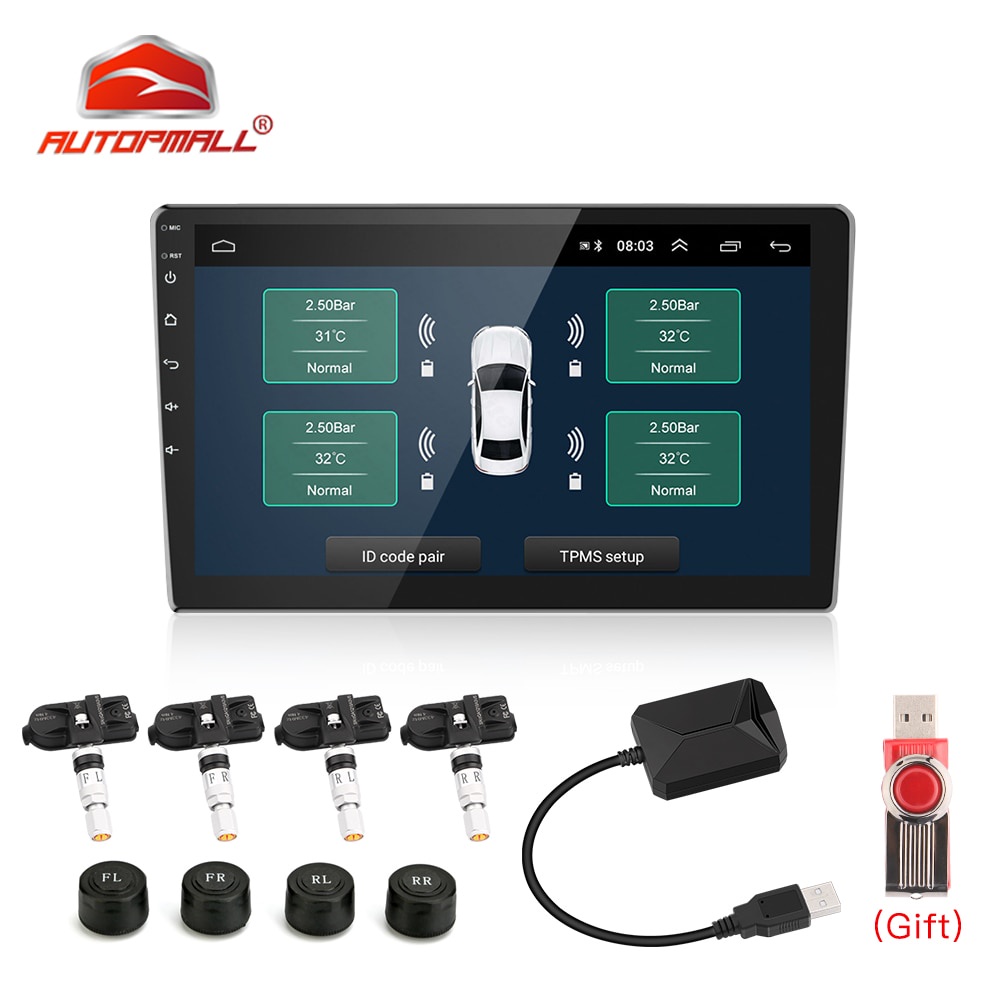 PREORDER Newest USB Android Tire Pressure Alarm Sensor Internal Sensors Solar Charging Tire Monitori