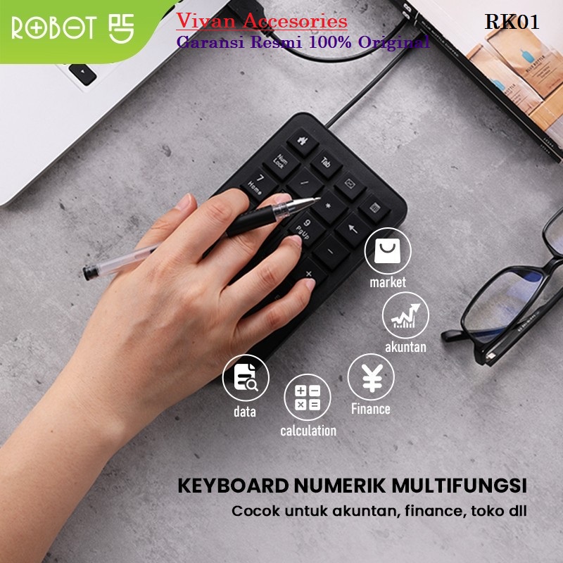 ROBOT RK01 Keyboard Numpad Numeric Keypad Wired USB Numerik Keyboard