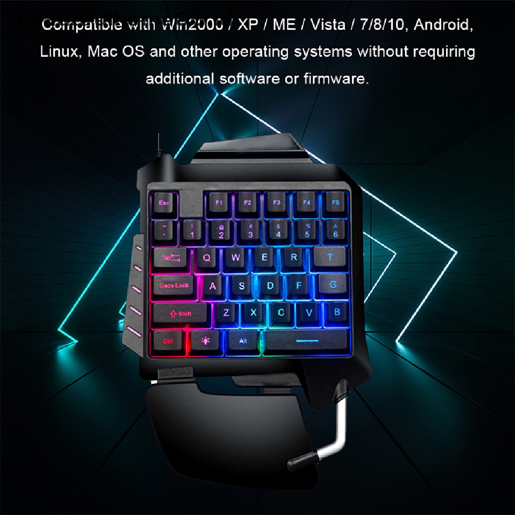 / / Beautifulhomeog.id / Keyboard Gaming Mekanikal Mini Satu Tangan Dengan Backlight RGB