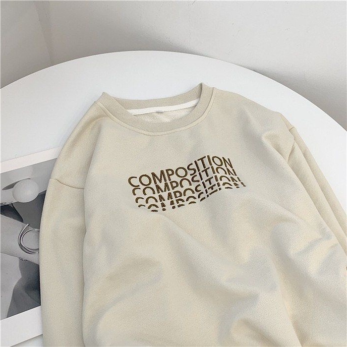 COMPOSITION OBLONG SWEATER CREWNECK BAHAN BABYTERRY