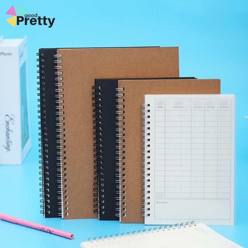 A5 Kraft Paper Coil Book Simple Student Notebook Meeting Notepad Buku Akuntansi Portabel - PD