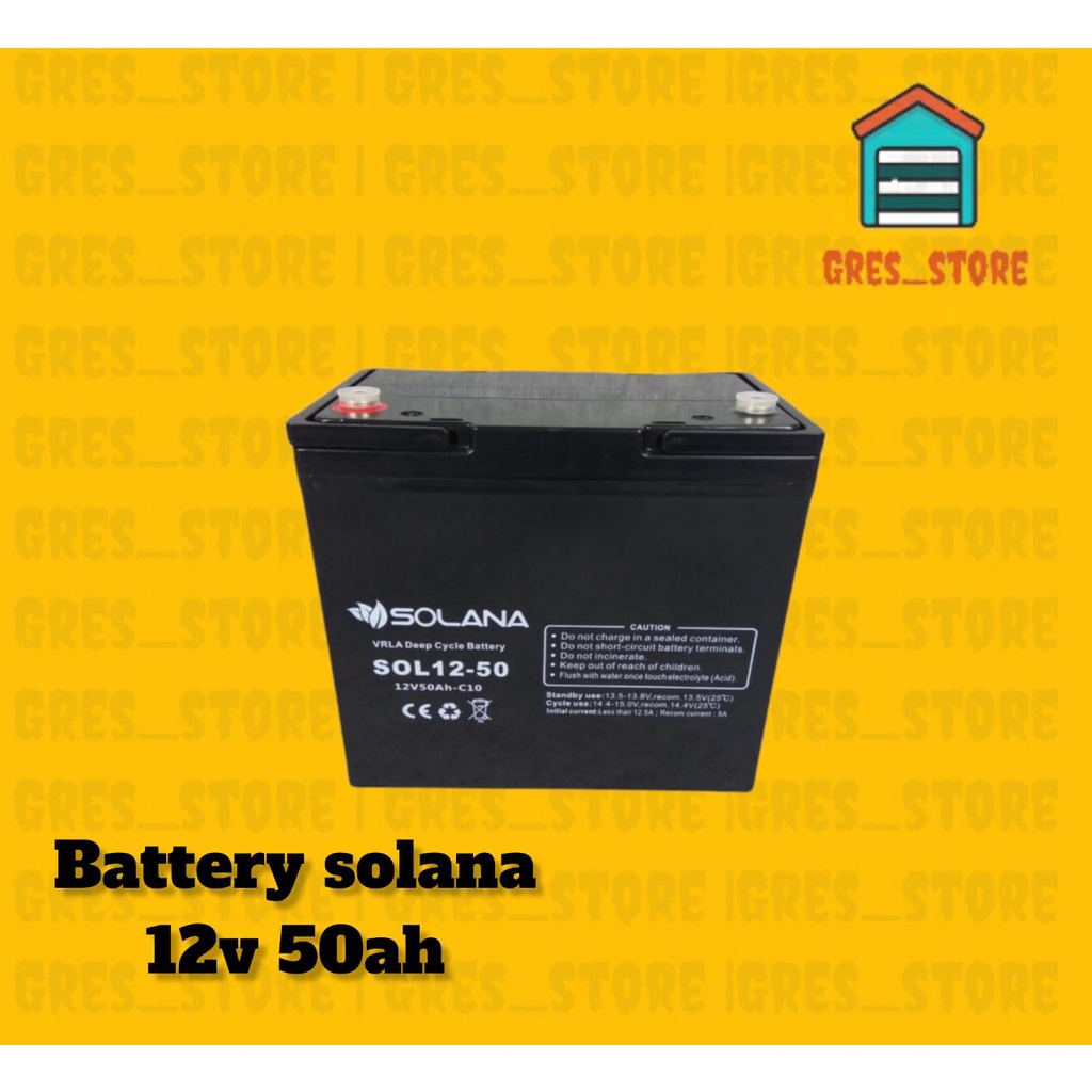 BATTERY KERING VRLA AKI SOLANA 50AH BATERAI VRLA DEEP CYCLE BATTERY SOLANA 12V 50AH