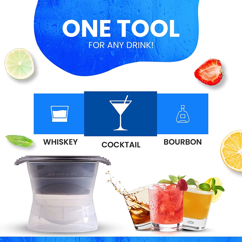 【WZ002】Sky Mall Cetakan Es Party Ice Cream Moulds Ice Hockey Ice Cube Maker Bar Whiskey Cocktail Ice Box Molds Sphere Round Ball Batu Ice Cube Tray Bahan Silikon Dengan Tutup
