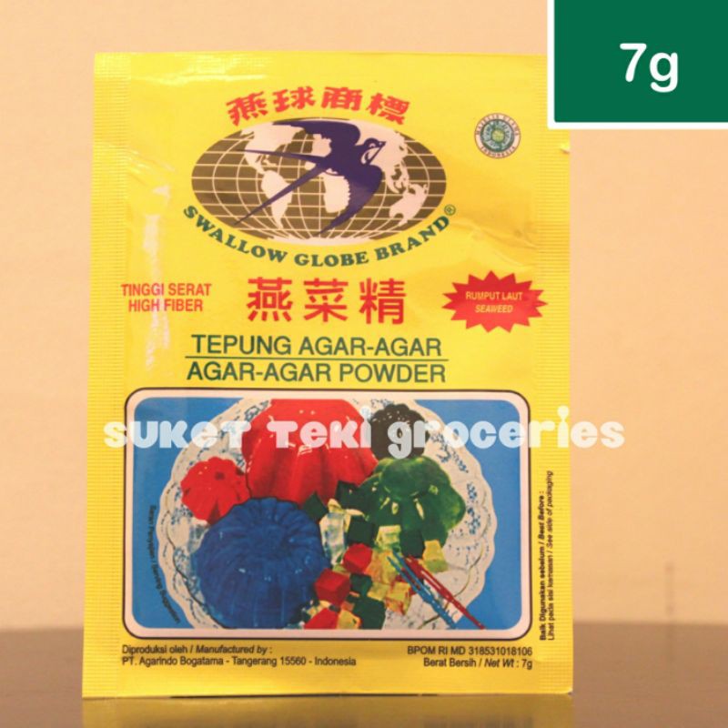 Agar Agar Swallow Globe Putih Plain Sachet 7gr SATUAN