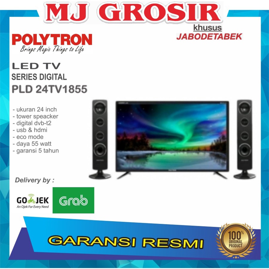 PROMO LED TV POLYTRON 24TV0855 24TV1855 24 INCH USB MOVIE HD HDMI DIGITAL NEW