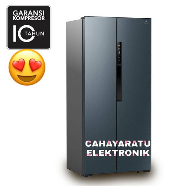 POLYTRON PRS460B Kulkas Side by Side [460 Liter] Inverter PRS 460 B Garansi Resmi