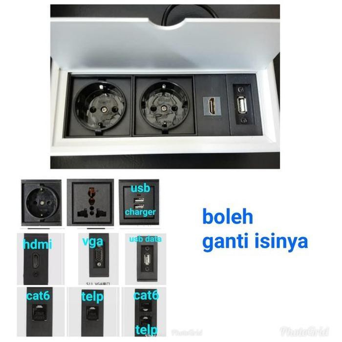stop kontak  meja 1hdmi 1 usb data 2 stop kontak power 16A