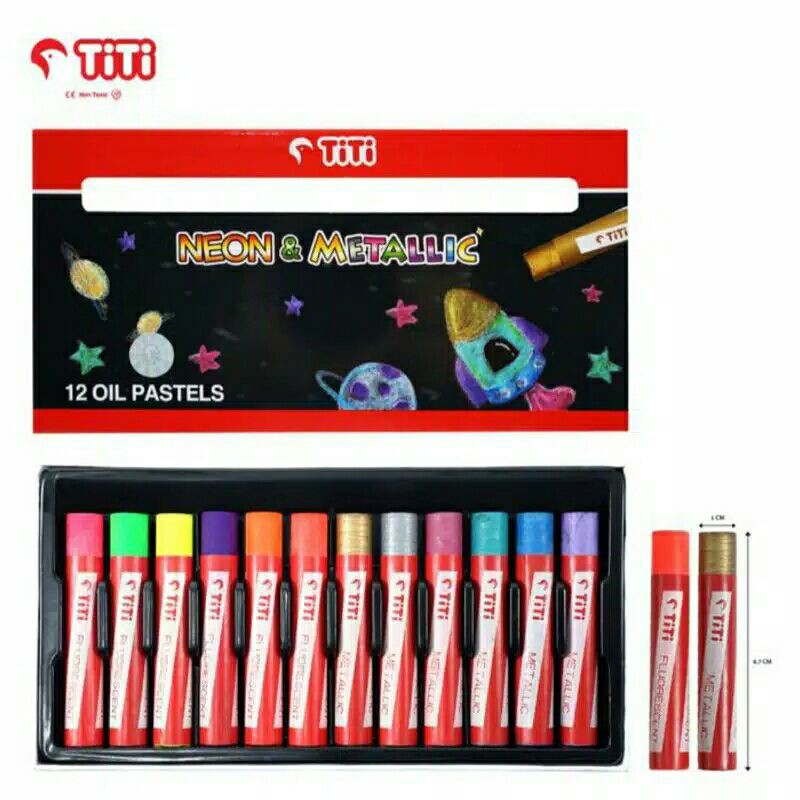 

PL-12FM Crayon Minyak Titi Fluorescent Metallic 12 Warna Oil Pastel