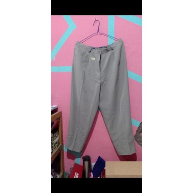 celana bahan sage green jumbo