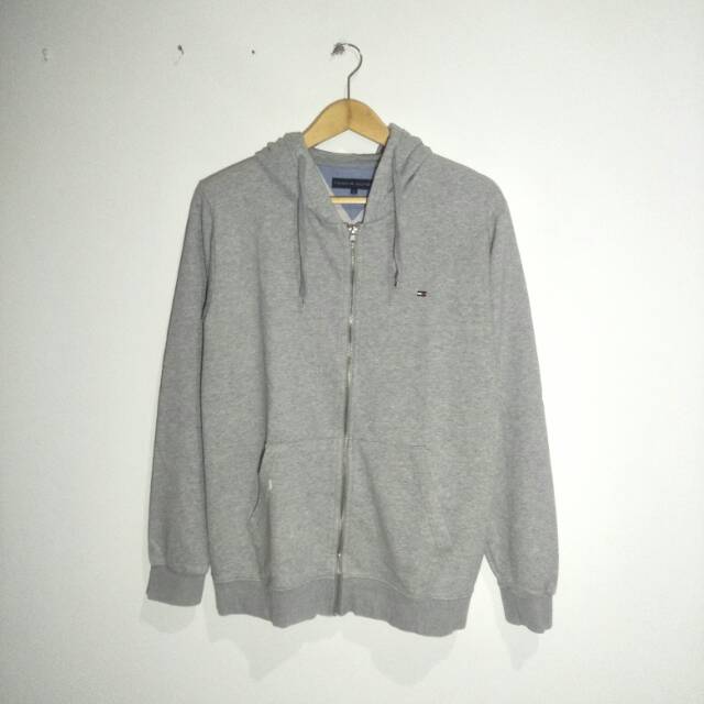 Jaket Ziphoodie TOMMY HILFIGER abu original hoodie vintage