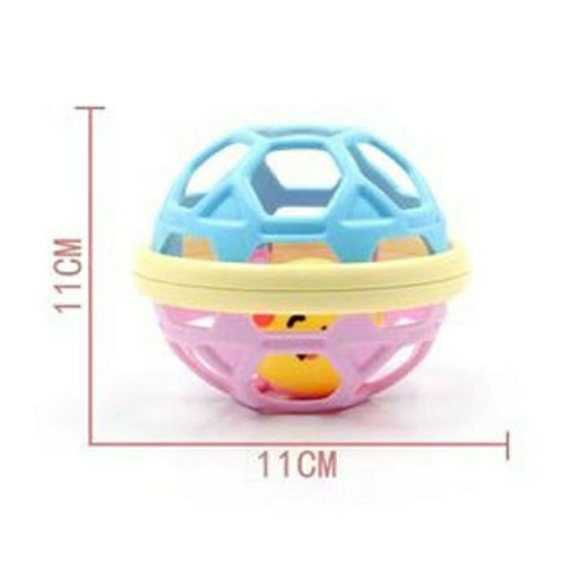 Shake Rattle &amp; Roll Ball / Mainan Kerincingan Model Warna-Warni untuk Bayi