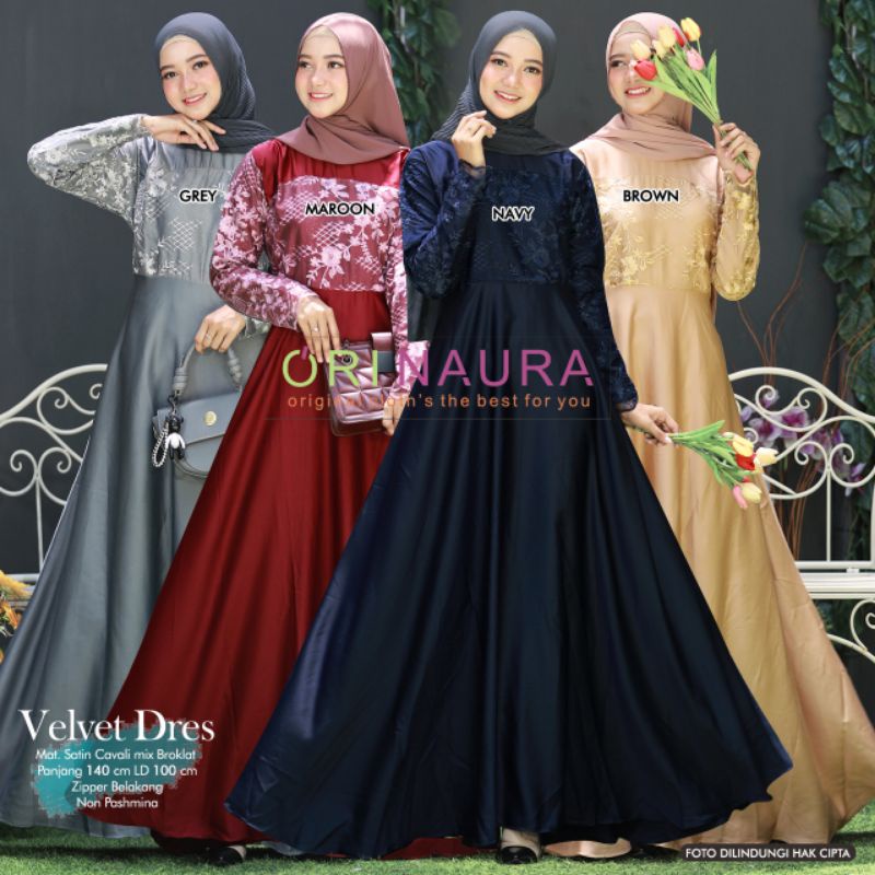 Dress wanita muslim velvet