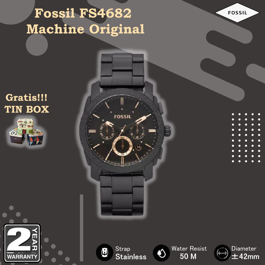 TERLARIS Jam Tangan Fossil FS4682 Black Jam Tangan Pria Fossil Original | Fossil FS4682 Machine
