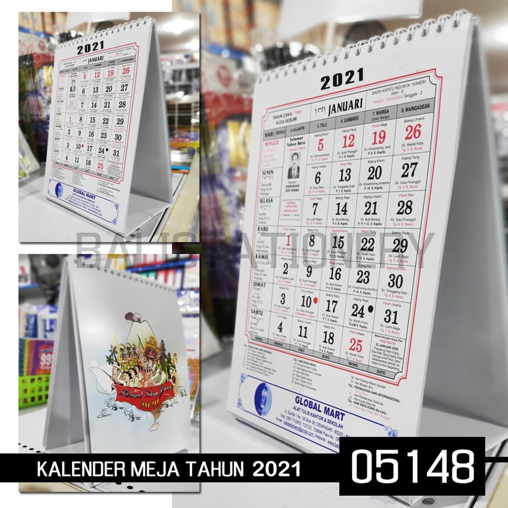 Kalender Meja Bali 2021 Shopee Indonesia