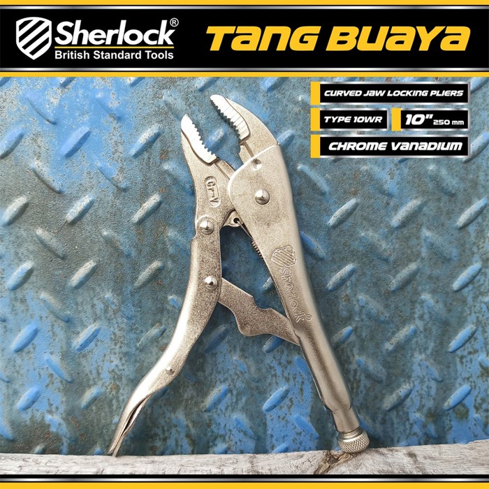 Tang Buaya Sherlock 10 Inch Locking Plier Curve Jaw Type WR CR-V 250mm